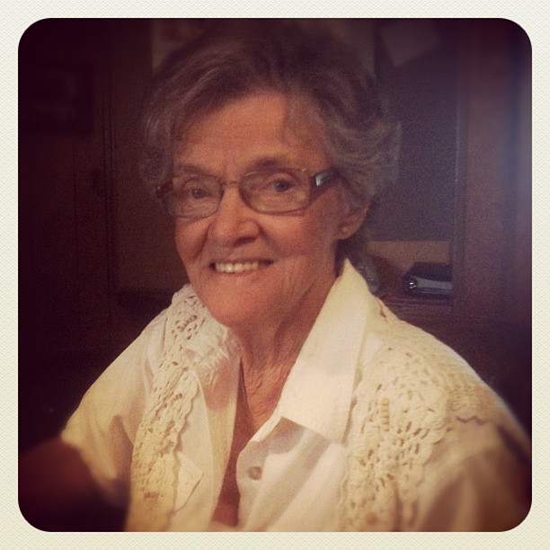 Having lunch with Grandma.