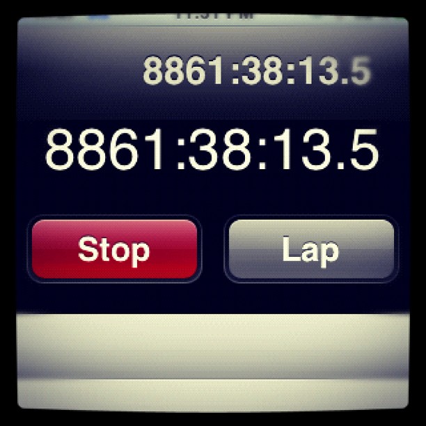 The stopwatch on my phone has been running continuously for 369 days. I just can't bring myself to stop it.