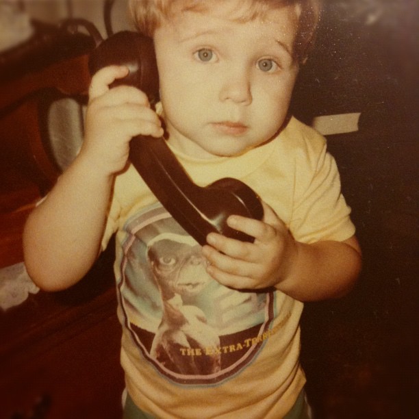 Phoning home! - Belated Flashback Friday. I guess we know where Brigham gets his dashing good looks.